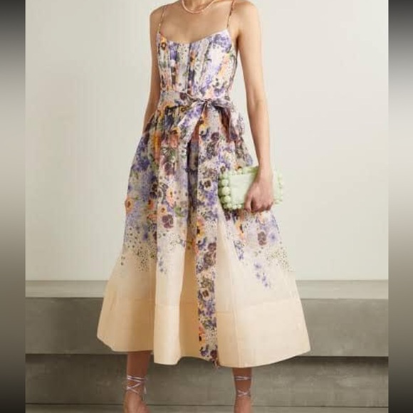 Zimmermann Tama Corset Midi Dress size 2 - Picture 2 of 9